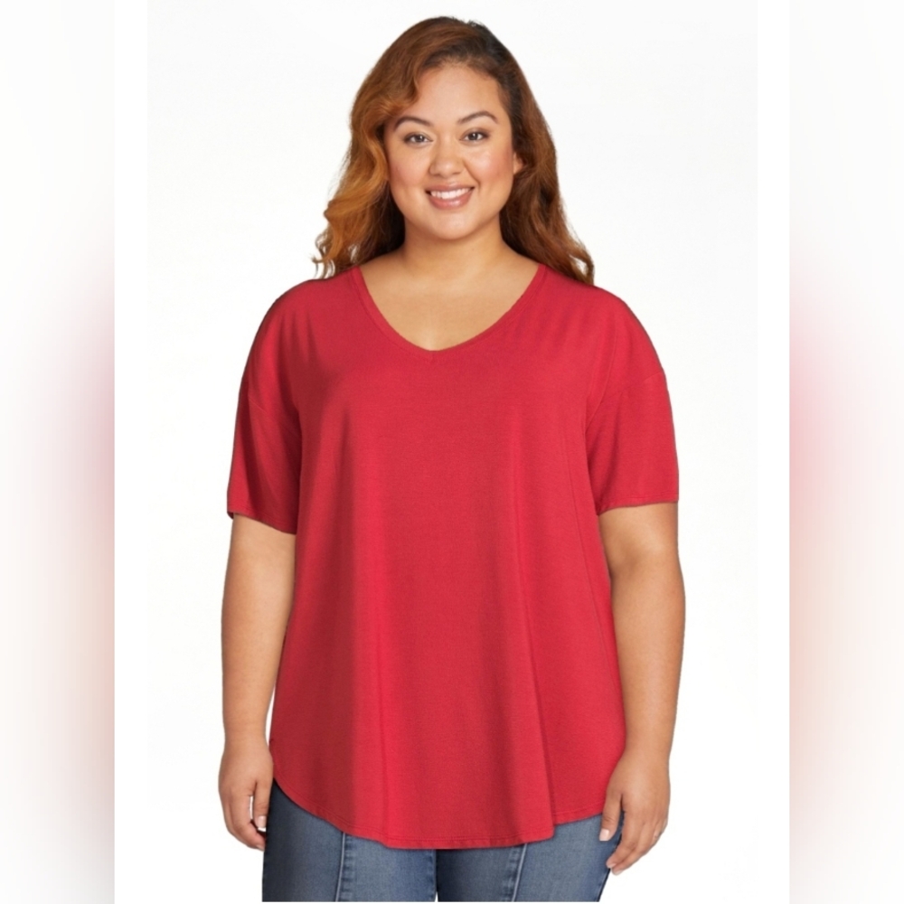 Red V Neck Shirt